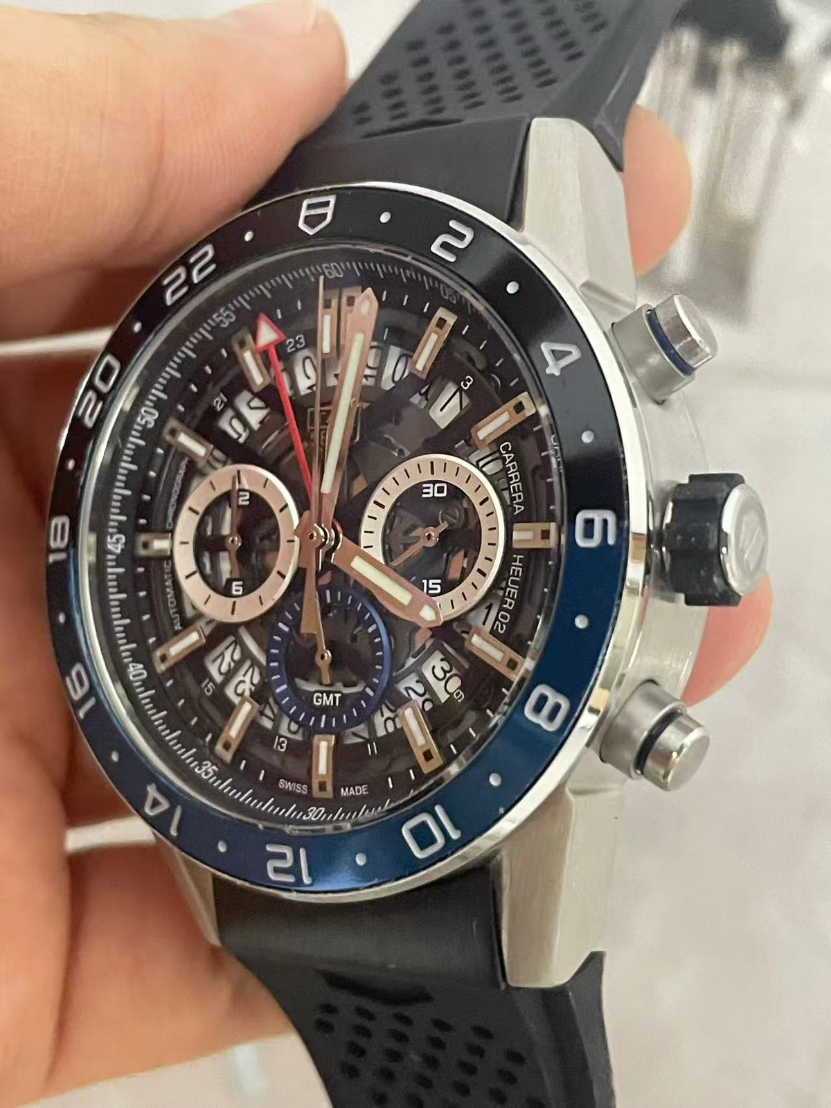 Carrera Replica Japanese VK Quartz Movement Movement Mens Watches 44mm
