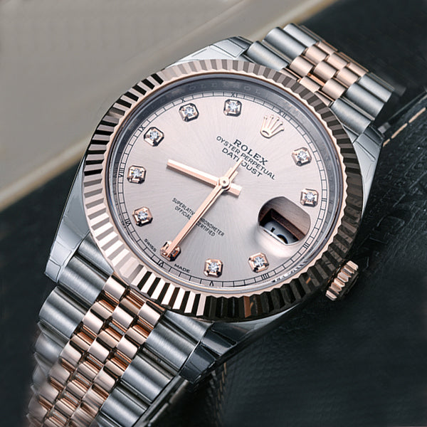 Replica Automatic Watch for Men DateJust Rose Dial 41mm