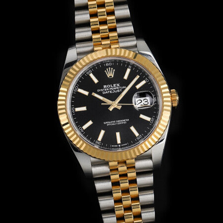 Replica Automatic Watch for Men DateJust Gold Black Dial 41mm