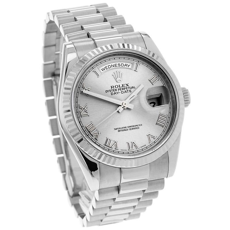 Luxury Automatic Watch for Men Mechanical Wristwatch Stainless Steel Day/Date Silver 100204
