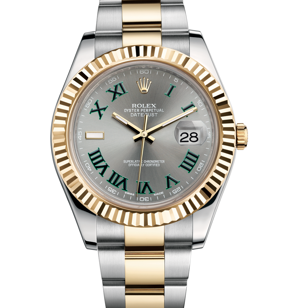 Replica Automatic Watch for Men DateJust Gold Grey Dial 41mm