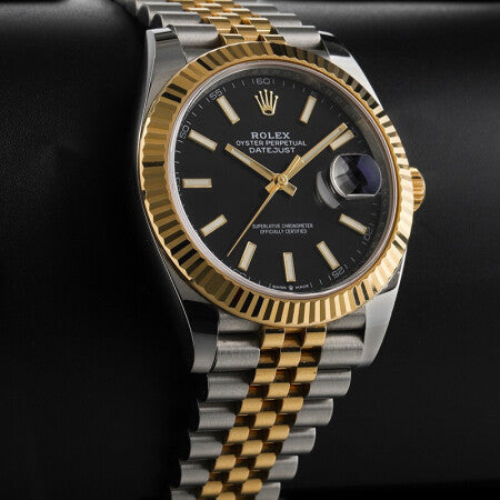 Replica Automatic Watch for Men DateJust Gold Black Dial 41mm
