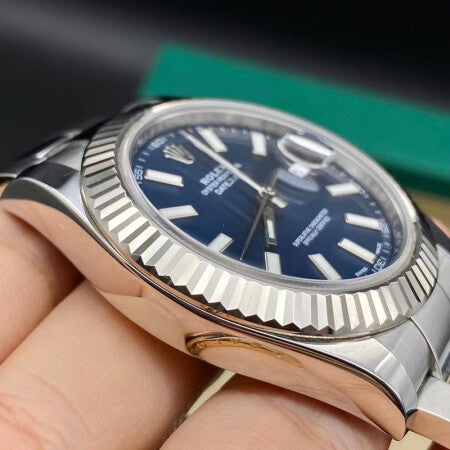 Replica Automatic Watch for Men DateJust Silver Blue Dial 41mm
