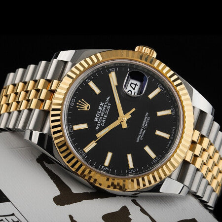 Replica Automatic Watch for Men DateJust Gold Black Dial 41mm