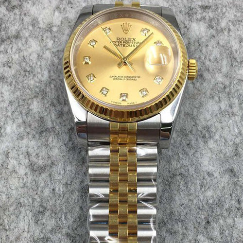 Replica Automatic Watch for Men DateJust Gold Dial 41mm R061201